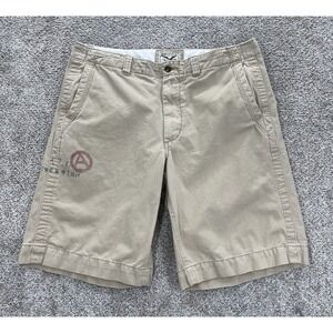 American Living Co A7 Chino Short Khaki Mens 38x11.5" Tan Cotton Twill ALCo Logo